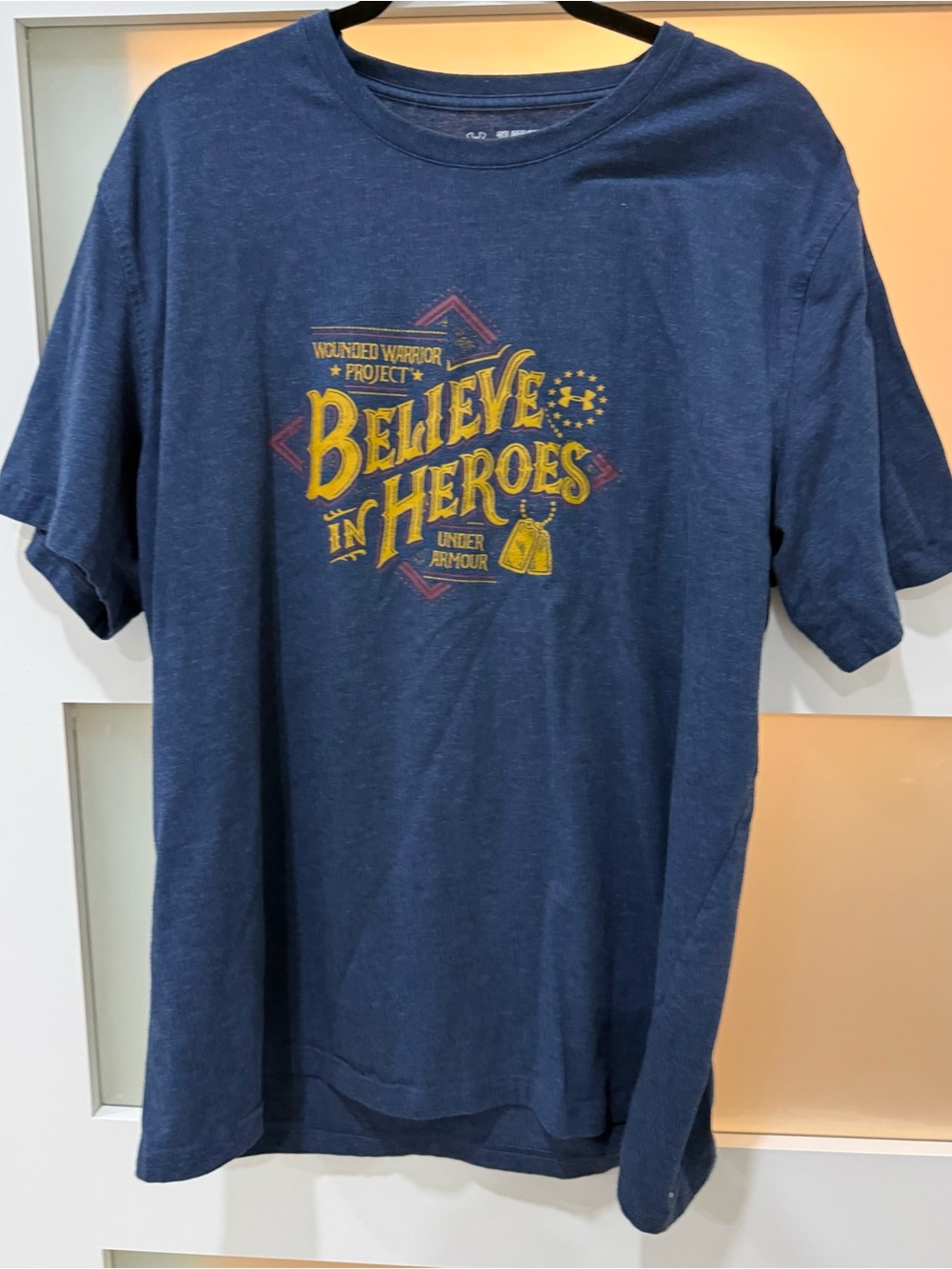 Under Armour Navy Short-Sleeve 'Believe in Heroes' Graphic Tee